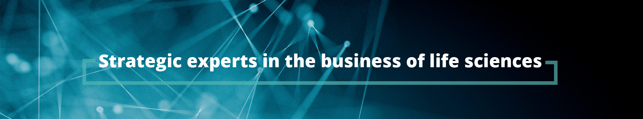 Text reading Strategic experts in the business of life sciences